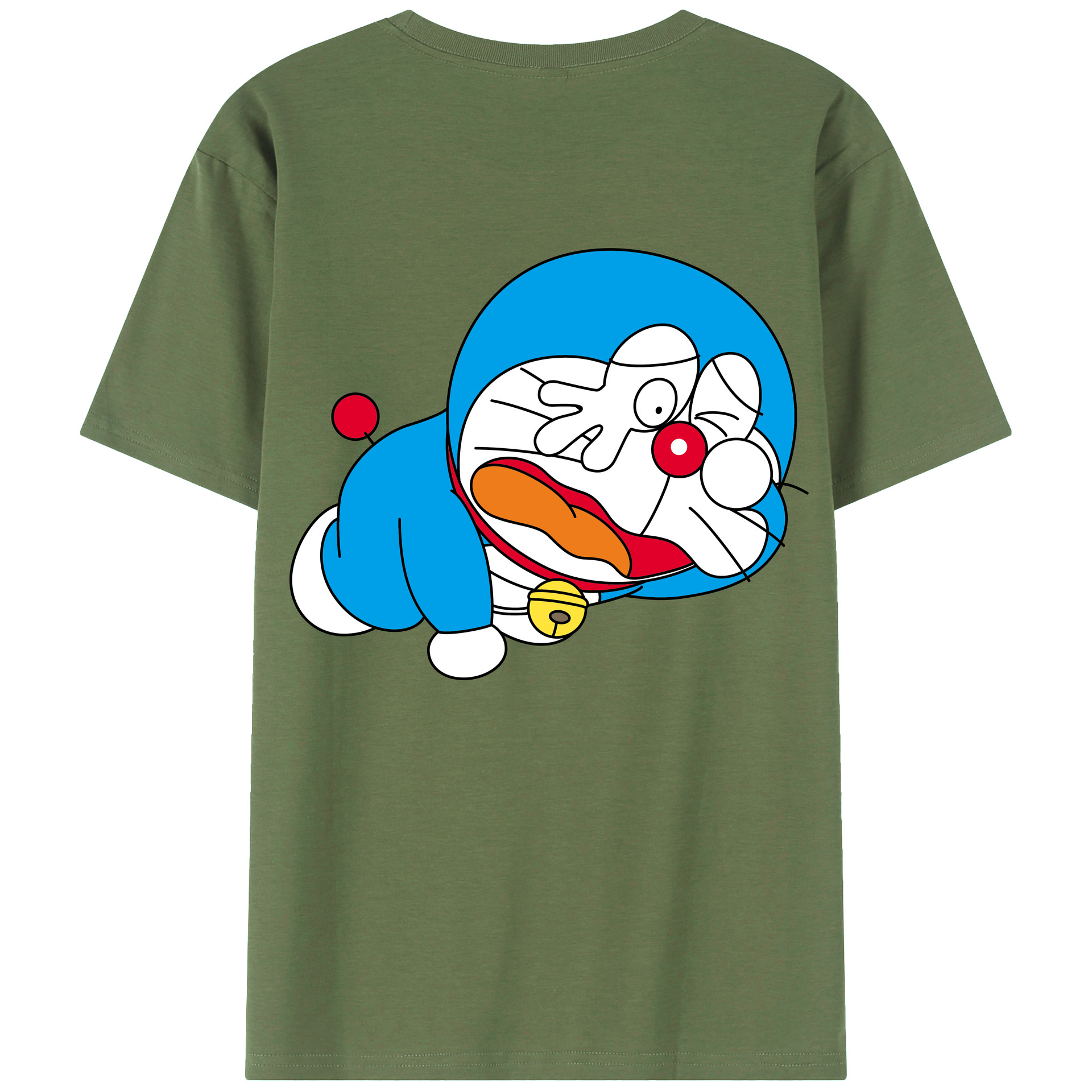 （画像用） ドラえもん Doraemon 綿100％ メンズ半袖Tシャツ（バックプリント） 通気性